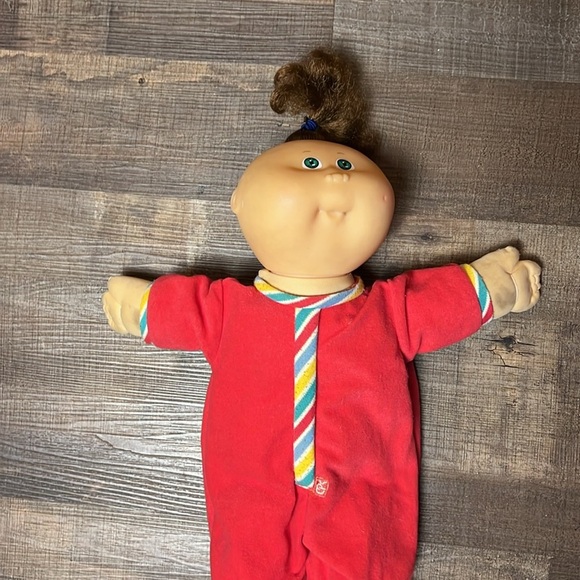 Cabbage Patch‎ Kids Hasbro 1988 Blue Eyes Brown Hair Authentic Pajamas vintage - Picture 3 of 8